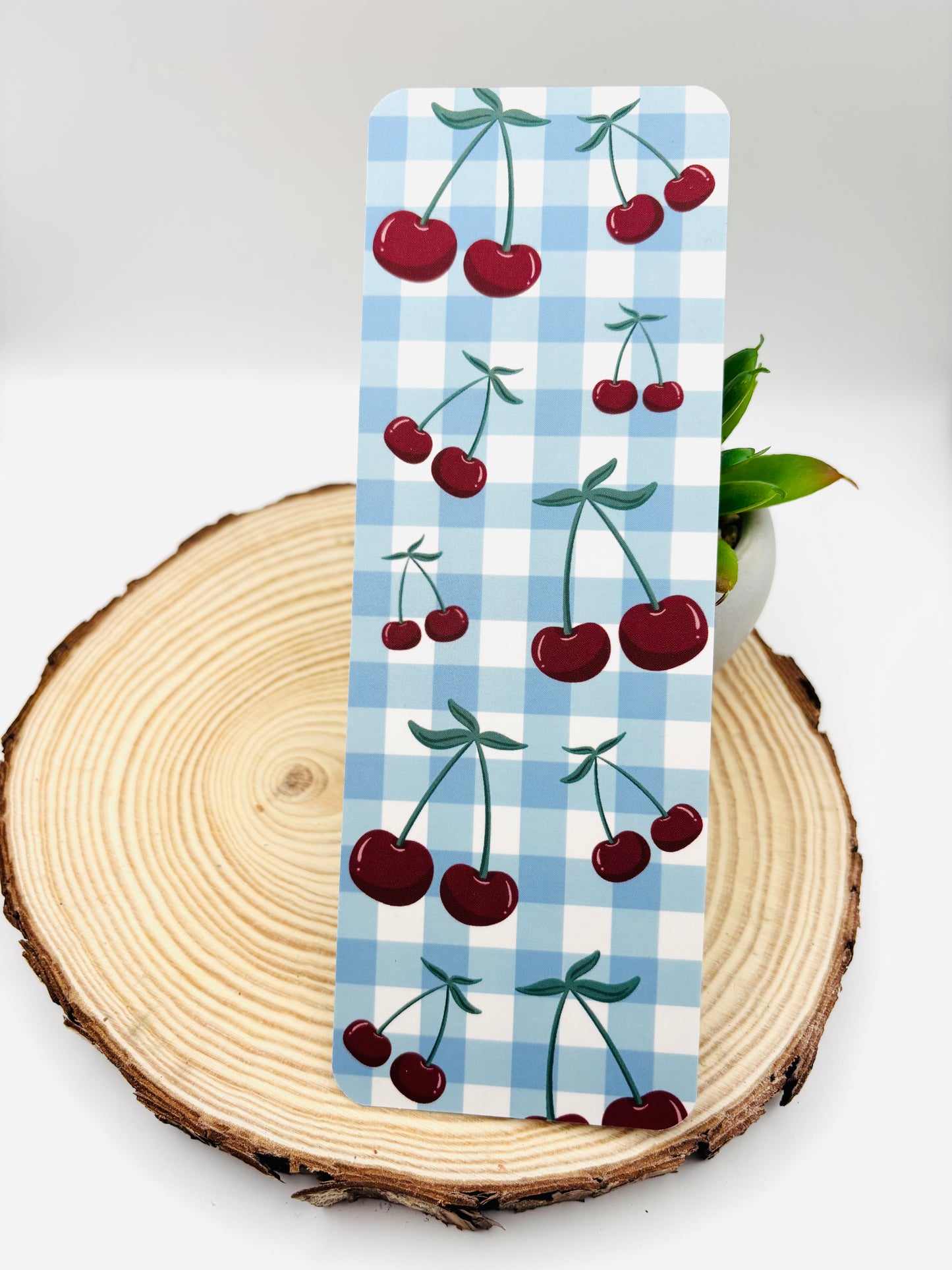 Gingham Cherry Bookmark