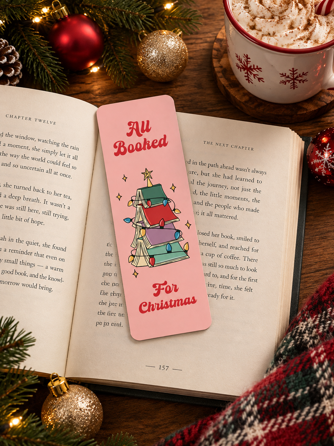 Fully Booked Christmas Themed Matte Bookmark